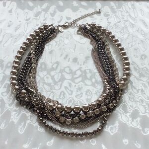 Multi layered silver necklace 16 - 18 inches 3/$10